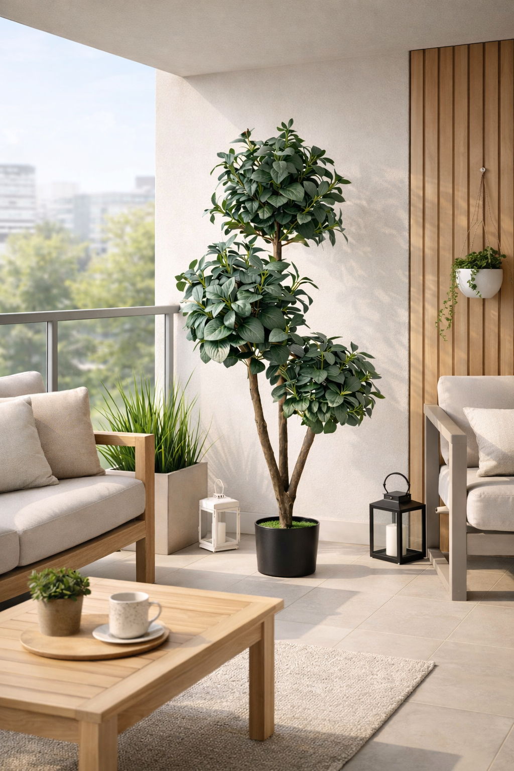 ხელოვნური დეკორატიული მცენარე ქოთნით (150 სმ) YD28259